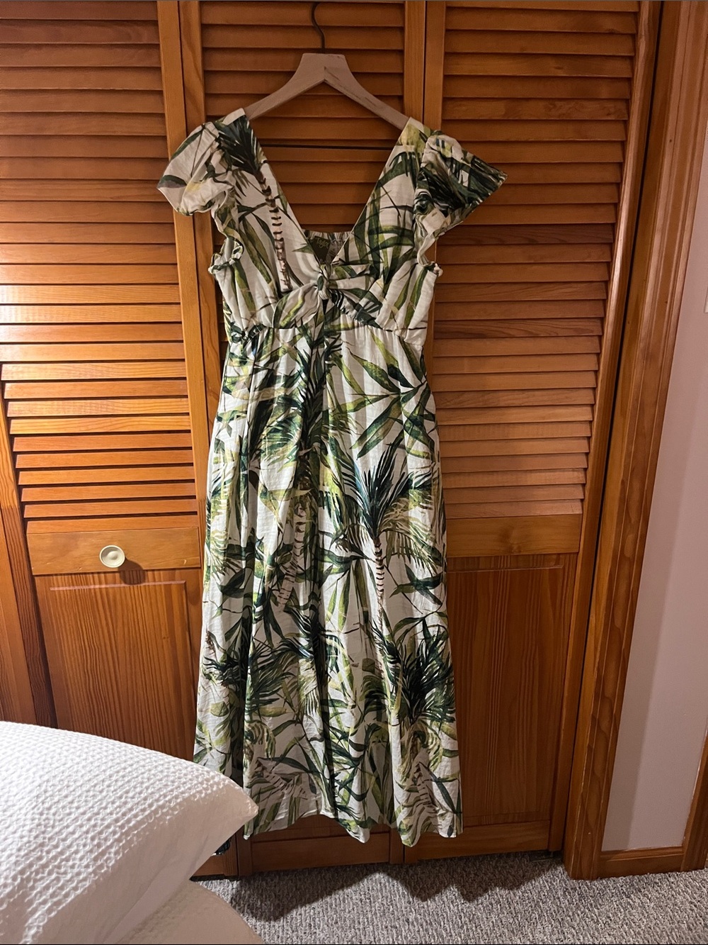 Taylor Palm Printed Tie Dress